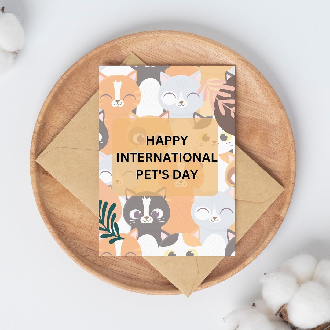 International Pet Day Printable Card, Printable Card for Pets, Pet