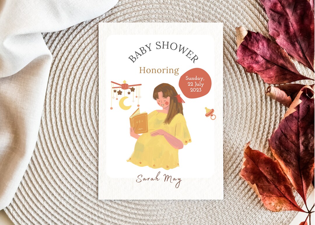 Editable Canva Baby Shower Invitation. Baby Shower Invitation Etsy