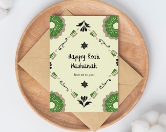 Shana Tova Printable Greeting Card - A Joyful New Year Celebration Rosh Hashanah