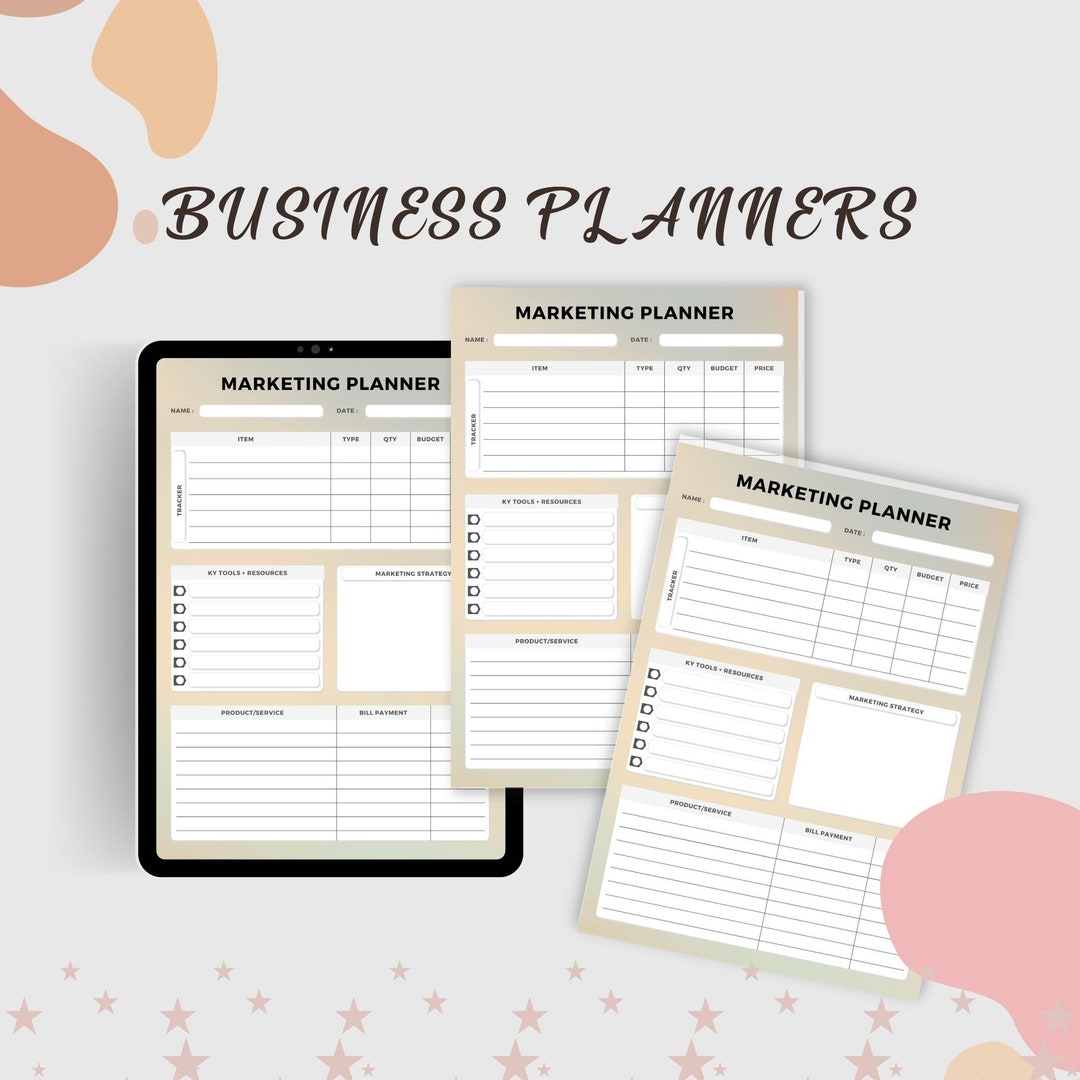 Printable Business Planner Small Business Planner Business Worksheet ...