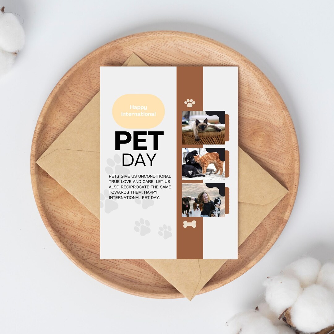 International Pet Day Printable Card, Printable Card for Pets, Pet