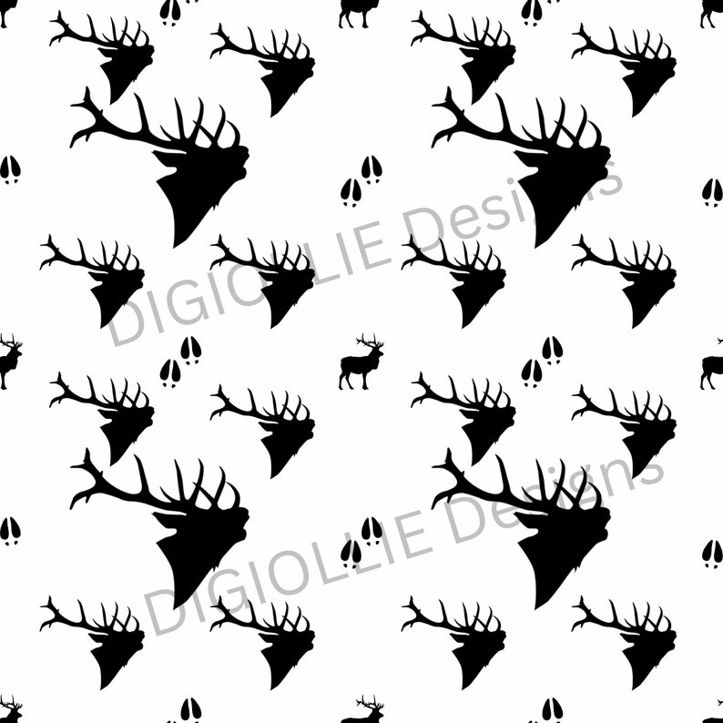 40 Elk Wildlife Patterns | Seamless Repeatable Pattern | Canva Template ...