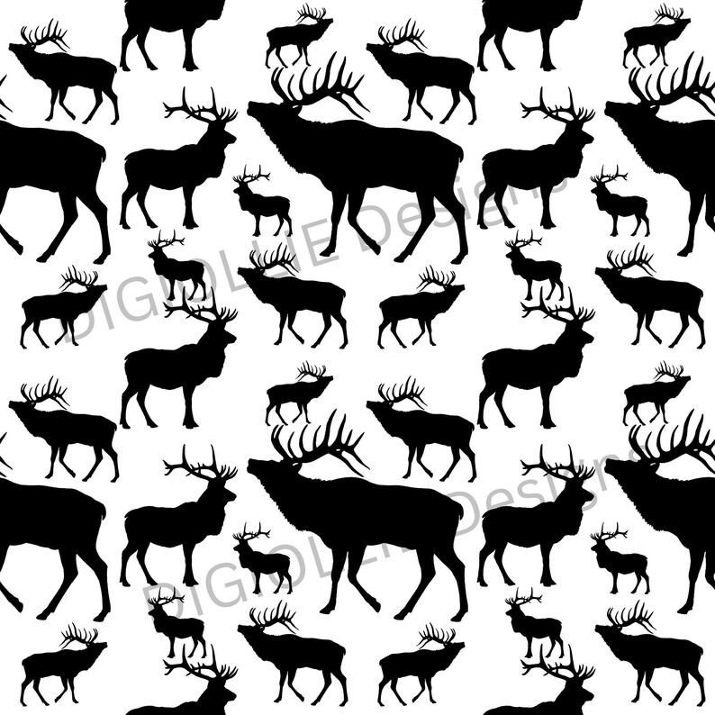 40 Elk Wildlife Patterns | Seamless Repeatable Pattern | Canva Template ...