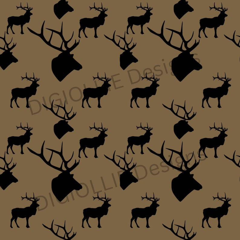 40 Elk Wildlife Patterns | Seamless Repeatable Pattern | Canva Template ...