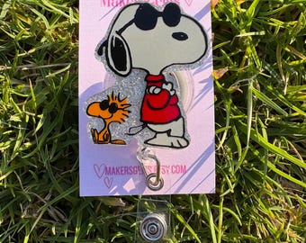 Retro Dog Badge Reel