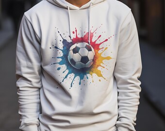 Diseño de camiseta de fútbol, descarga digital PNG, gráficos coloridos, uso comercial, DTF, sublimación