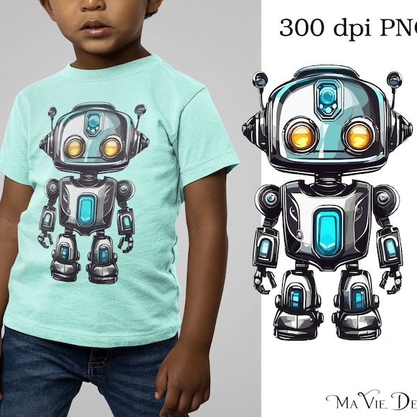 T Shirt Design,Robot2,PNG Digital Download ,colourful, Graphic, Commercial Use, Digital files for printing on tshirt