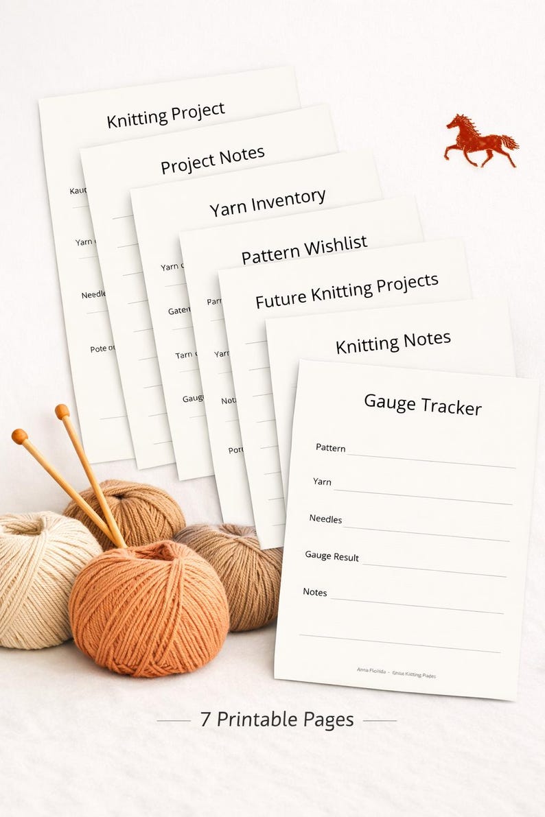 Knitting Planner Printable PDF | Project Tracker, Yarn Inventory ...