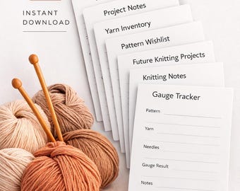 Knitting Planner Printable PDF | Project Tracker, Yarn Inventory (Digital Download)