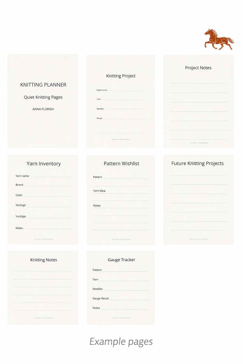 Knitting Planner Printable PDF | Project Tracker, Yarn Inventory ...