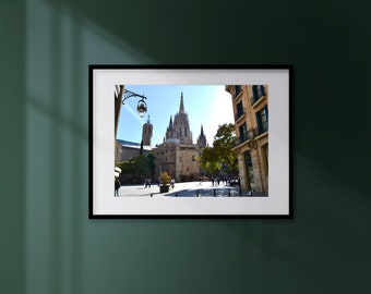 Barcelona Spain Cathedral Photo| Vibrant Spain Cityscape Decor| Barcelona City Wall Art| Spain Catedral De Barcelona Photo|