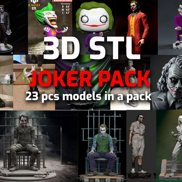 3D STL JOKER PACK | 23 pcs models in a pack | High Quality