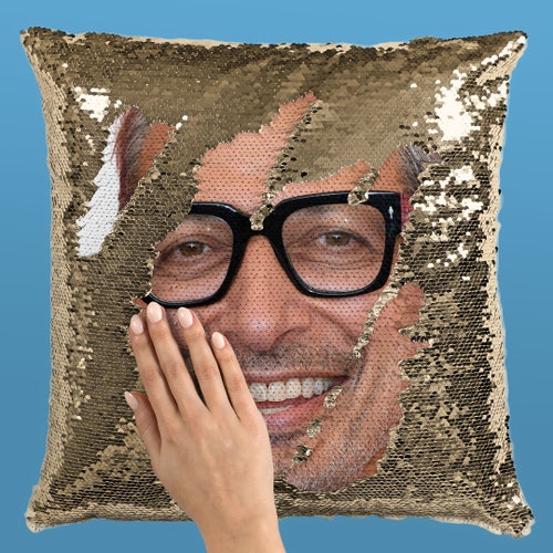 jeff goldblum sequin cushion