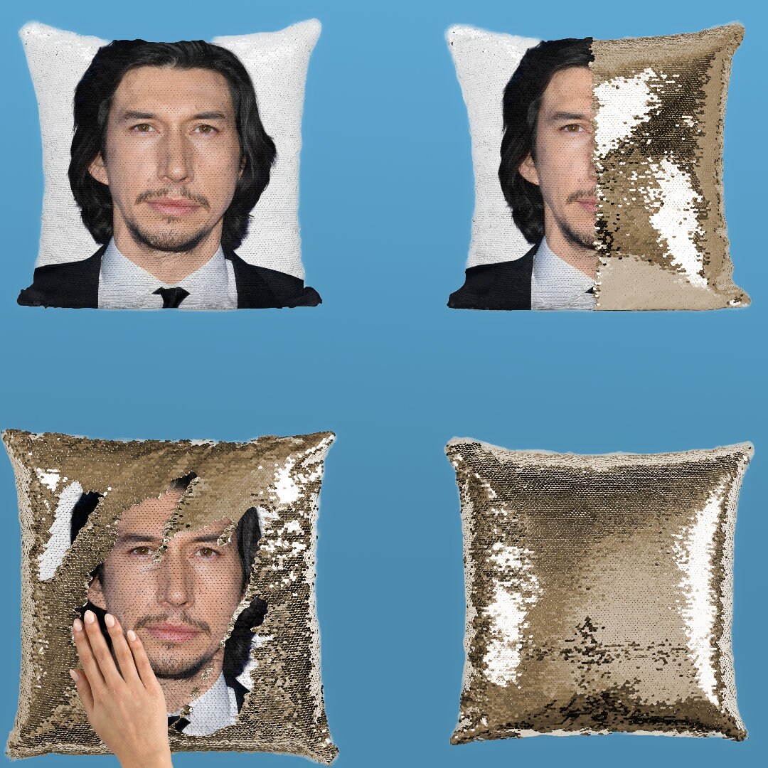 Adam Driver Jesus Sequin Pillow Case, Funny Celebrity Pillow Case