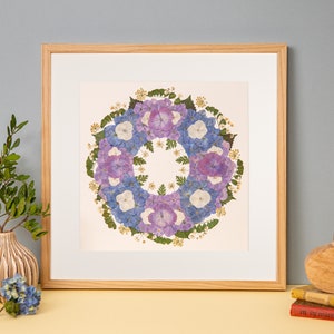 Pressed real flowers framed Artwork, Handmade home decor, Original Wall Art, Floral Art in frame and mounted, Herbarium, Gifts image 6