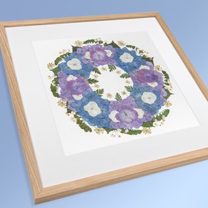 Pressed real flowers framed Artwork, Handmade home decor, Original Wall Art, Floral Art in frame and mounted, Herbarium, Gifts image 4
