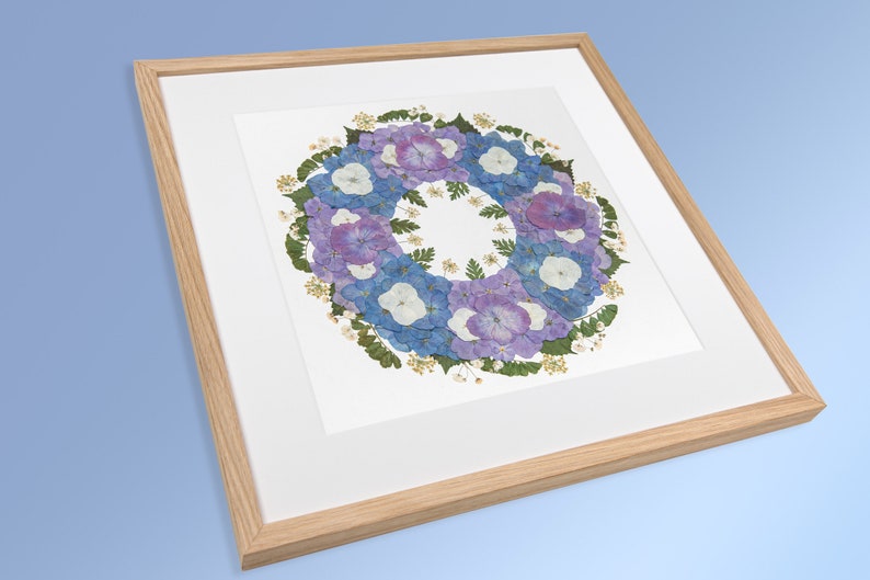 Pressed real flowers framed Artwork, Handmade home decor, Original Wall Art, Floral Art in frame and mounted, Herbarium, Gifts image 4