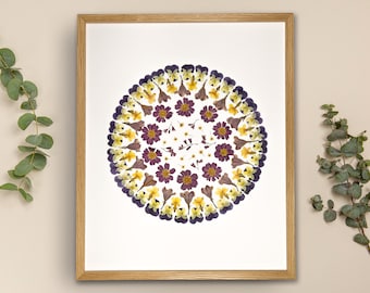 Pressed real flowers framed Artwork, Handmade home decor, Original Wall Art, Floral Art in frame, Herbarium, Gifts