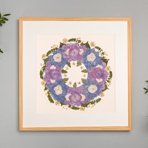 Pressed real flowers framed Artwork, Handmade home decor, Original Wall Art, Floral Art in frame and mounted, Herbarium, Gifts image 3