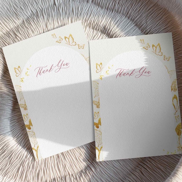 Enchanted To Meet You Thank You Cards, Taylor Swift, Enchanted Baby Shower, Butterfly, Baby Shower Thank You Cards, Pink, Purple, 5x7, 4x6