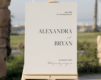 Editable Wedding Welcome Sign, Printable, Downloadable Sign Template, Minimal, Neutral, 18x24 and 24x36 sizes #alexandra