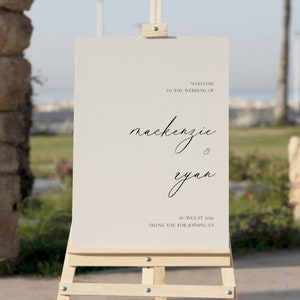 Editable Wedding Welcome Sign, Printable, Downloadable Sign Template, Minimal, Neutral, 18x24 and 24x36 sizes #mackenzie