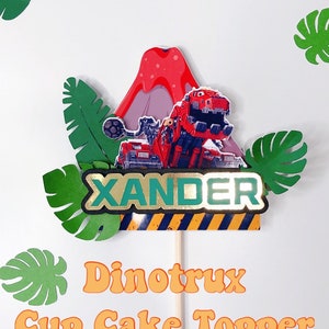 Dinotrux cup cake topper - Dinotrux cake topper - 3D Dinotrux cake topper - Dinotrux party decor - Dinotrux birthday party - Dinotrux