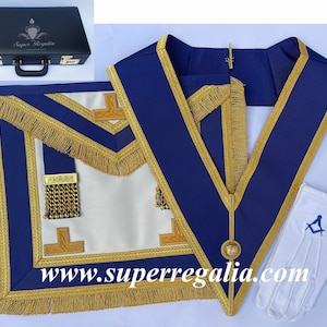 Masonic Regalia Craft Provincial Full-Dress Paket (volle Schürze, Kragen & harte Aktentasche mit kostenlosen Handschuhen)