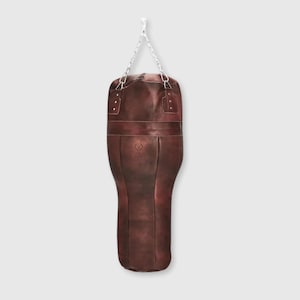 Handcrafted Leather Uppercut Boxing Bag: Vintage Brown Training Bag (Unfilled)