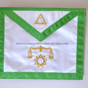 Masonic Regalia Fraternal Scottish Rite 8th Degree Apron Intendant Of The Building Apron - 8th Degree AASR Apron | Freemason Apron