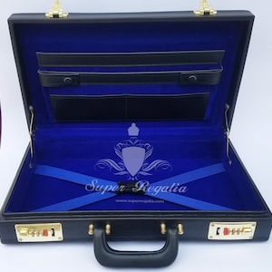Étui rigide/ porte-documents en cuir de grand rang maçonnique, étui rigide pour tablier maçonnique, étui à tablier, porte-documents