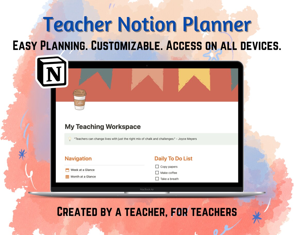 Teacher Planner Notion / Notion Template / Teaching Template / Etsy