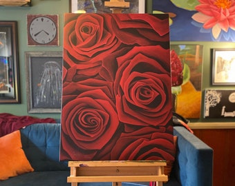 Red Rose Flower Fine Art Prints, Limited Edition, Botanical Art, Flower Wall Art, Canvas Art, Floral Print, Red Roses Art Print, Home Decor