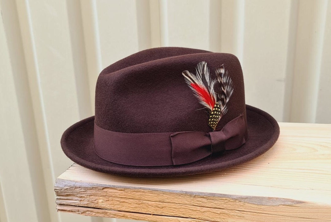 Trilby Hat Premium C Crown Trilby Hat for Men Unisex Short Etsy
