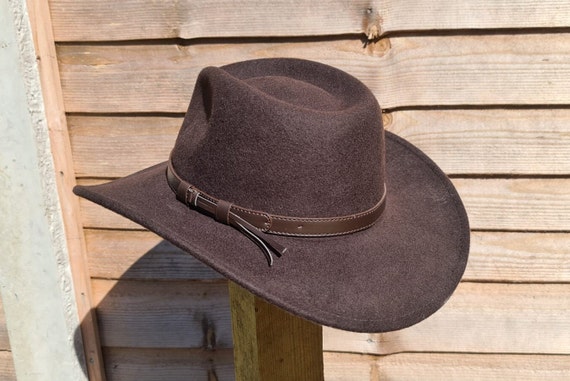MIX BROWN Cowboy Hat with Wide Brim 100% Wool Cowgirl Hat Western Hats for  Women Men Felt Outback Panama Rancher Hat