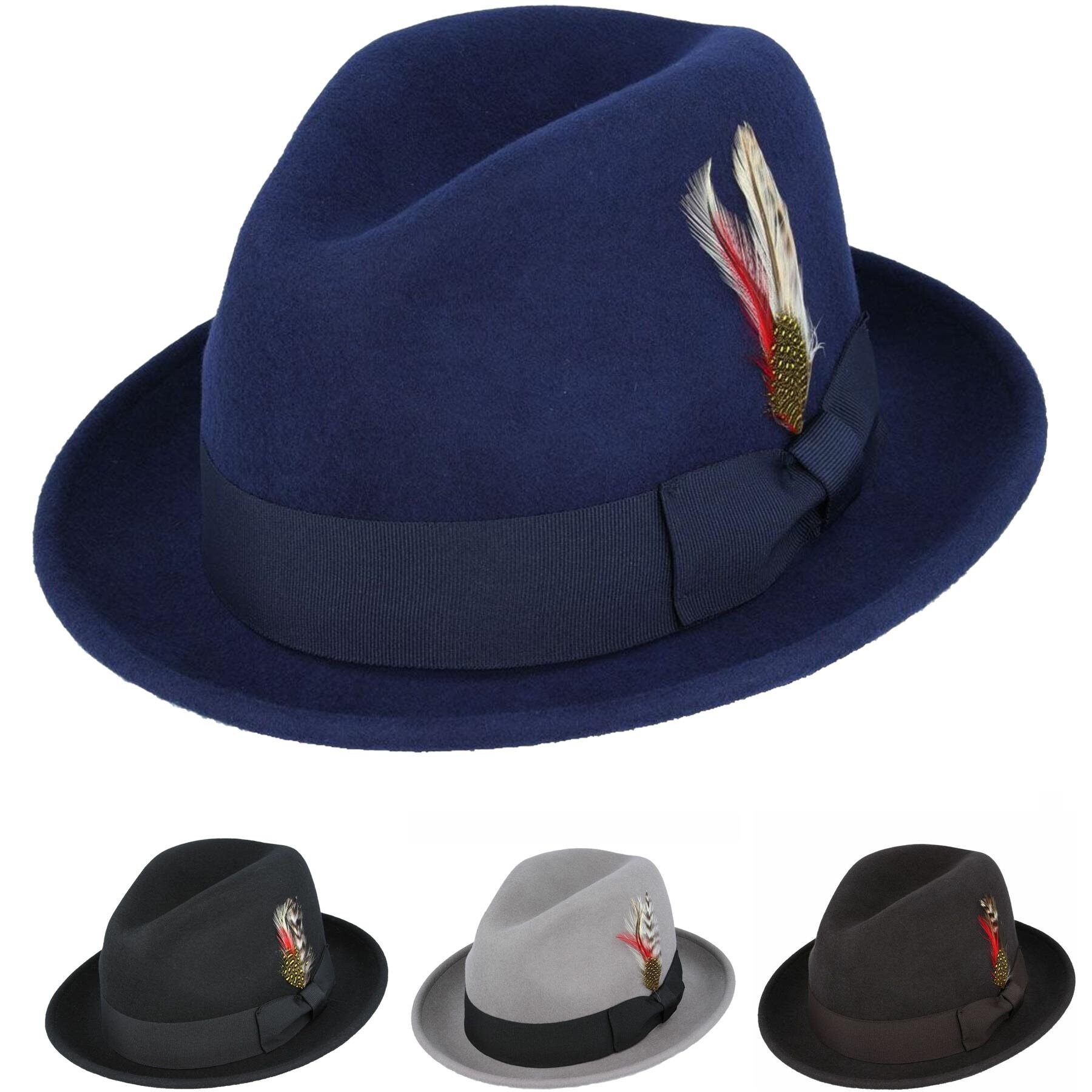 Trilby Hat Premium C Crown Trilby Hat for Men Unisex Short Etsy