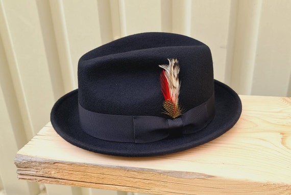 Trilby Hat Premium C Crown Trilby Hat for Men Unisex Short Brim Hat Jazz  Hat Fedora Hat Porkpie Trilby Wool Felt 4 Color 