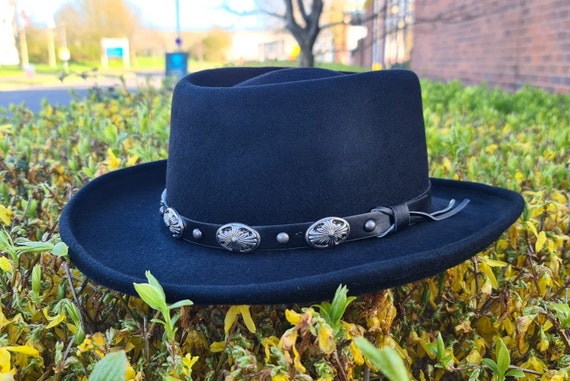 GAMBLER HAT Hanmade Gambler Cowboy Hat Black.crafted From Water