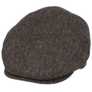 NAVY Genuine Harris Tweed Flat Cap 100% Pure Scottish Wool Handmade ...