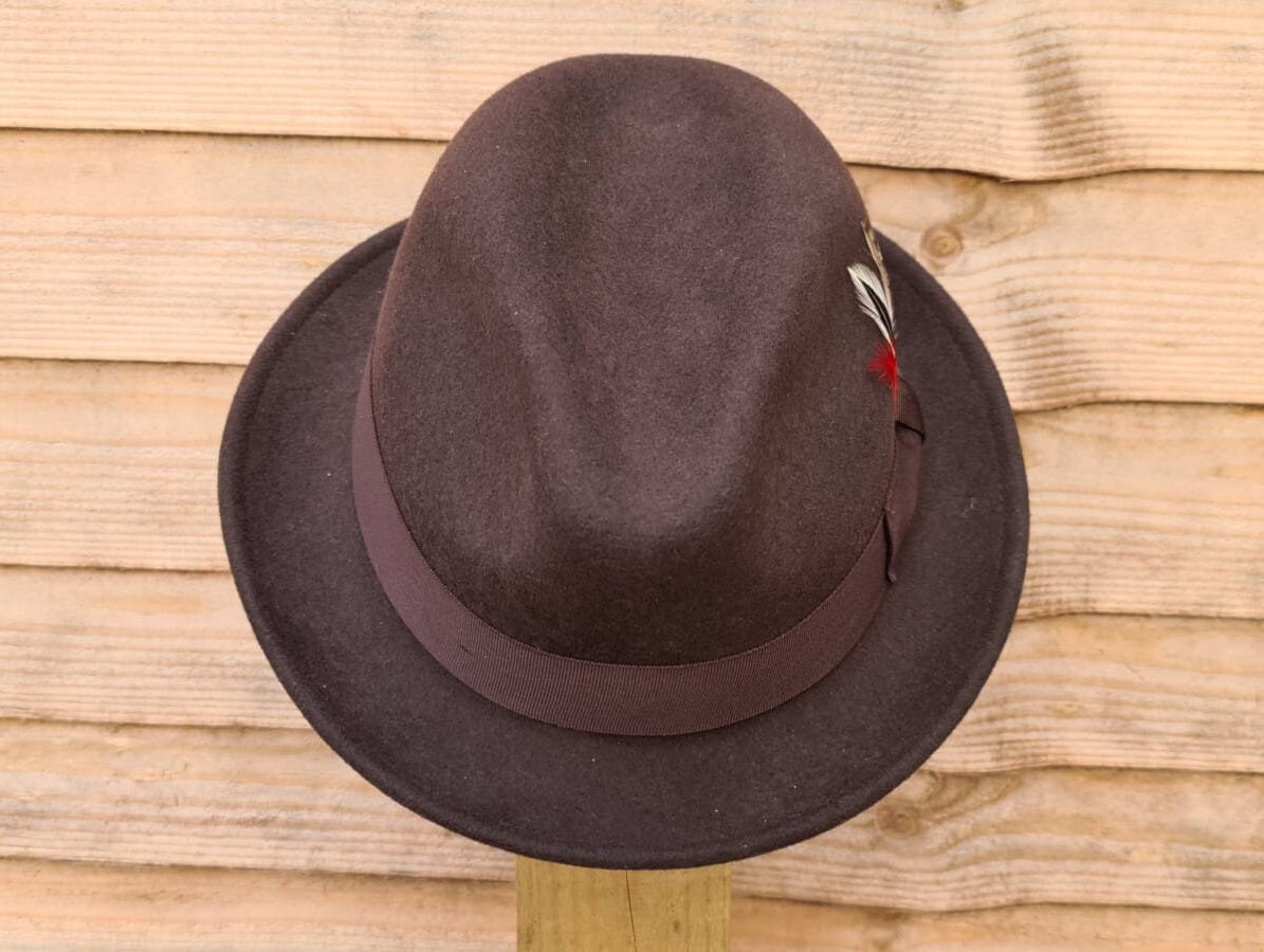 Trilby Hat Premium C Crown Trilby Hat for Men Unisex Short Etsy