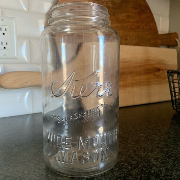 Vintage 2 Quart Kerr Self Sealing Wide Mouth Mason Jar