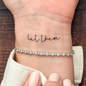 Let Them Tattoos | Set of 5 | Choose Your Font | Minimalist Tattoo | Discreet Tattoo | Meaningful Tattoo | Custom Tattoo