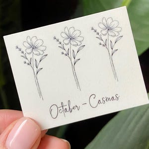 Choose Your Month Tattoo Minimalistic Birth Flower Temporary Tattoo | Flower Tattoo | Birth Flower Tattoo | Tattoo Design | Fine line Tattoo