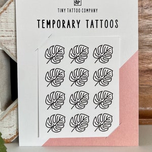 Tropical Leaf | Temporary Tattoos | Set of 12 | Fake Tattoos | Party Favors