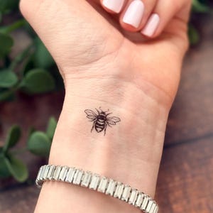 Bee Temporary Tattoos | Set of 8 | Bee Tattoo | Dainty Tattoo | Metallic Bee Tattoos |Metallic Tattoo | Small Bee Tattoo | Bumble Bee Tattoo