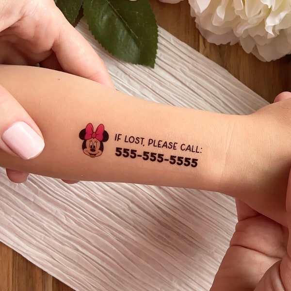 Child Safety Temporary Tattoo | Emergency Contact Temporary Tattoos | Safety ID Tattoos | Disneyworld Must Have | Disneyland Must Have