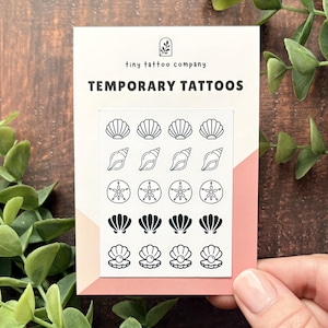 Sea Shell Temporary Tattoos | Set of 20