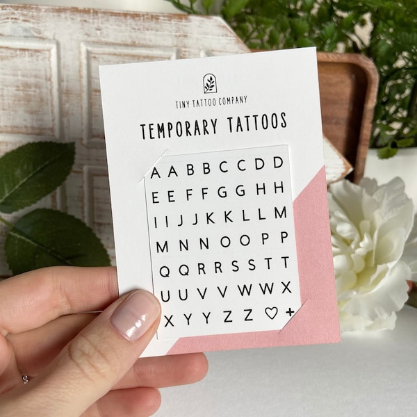 Alphabet Letters Temporary Tattoos | Minimalist Tattoo | Dainty Tattoo | Letters | Minimalistic