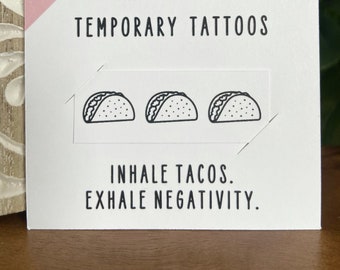 Taco Temporary Tattoos | Funny Gift for Friend | Matching Tattoos | Fake Tattoo