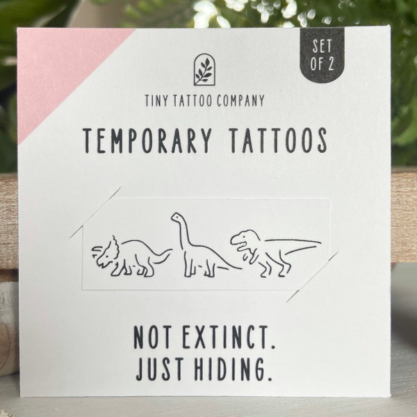 Funny Dinosaur Temporary Tattoos | Funny Gift for Friend | Gift for kids | Matching Tattoos | Fake Tattoo